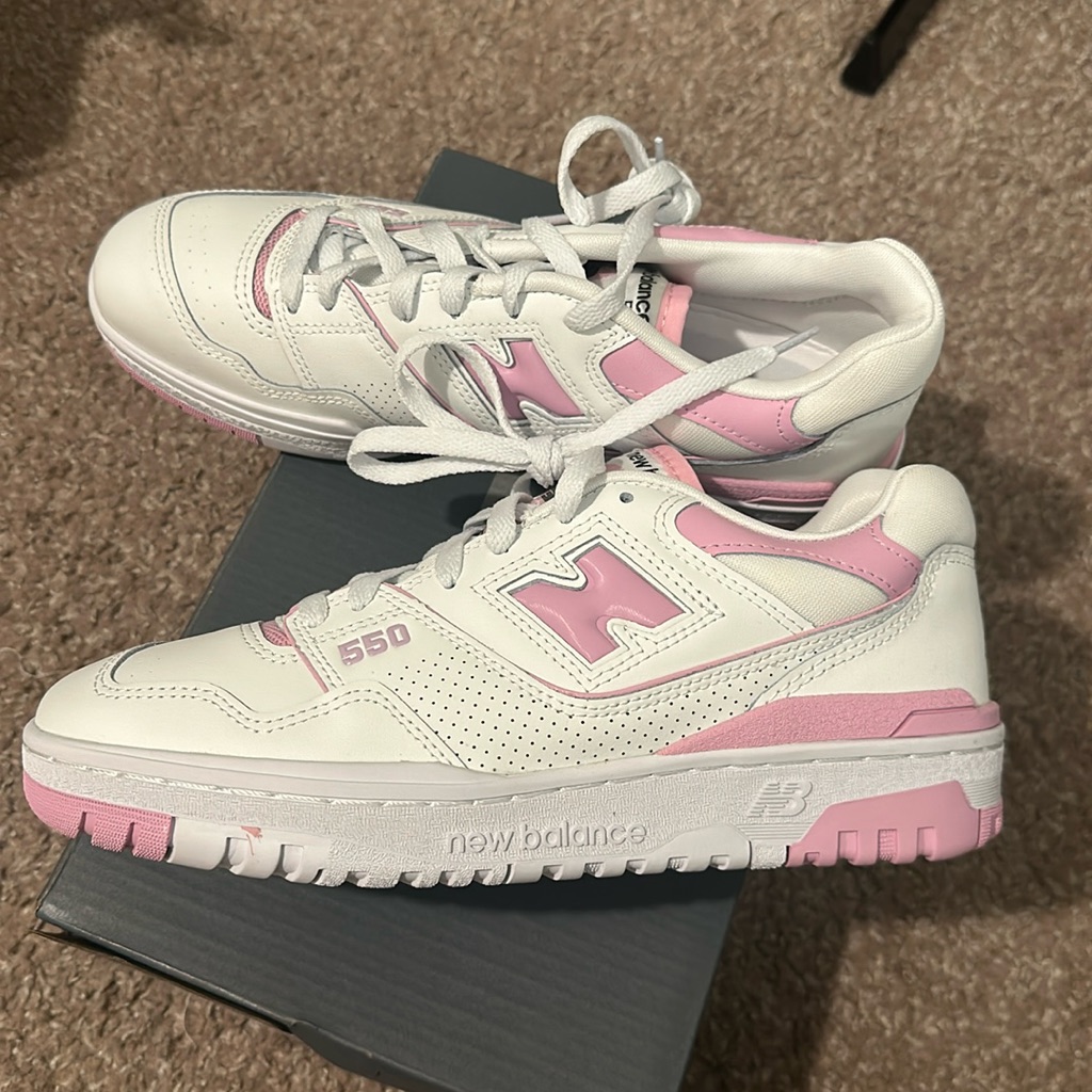 Womens New Balance 550 Pink White Bubblegum Color Brand New